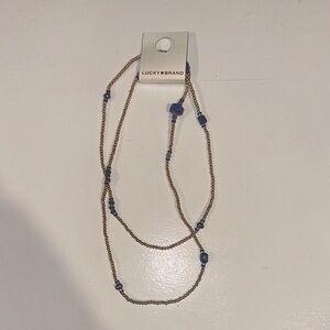 Lucky Brand Gold Necklace with Blue Accents